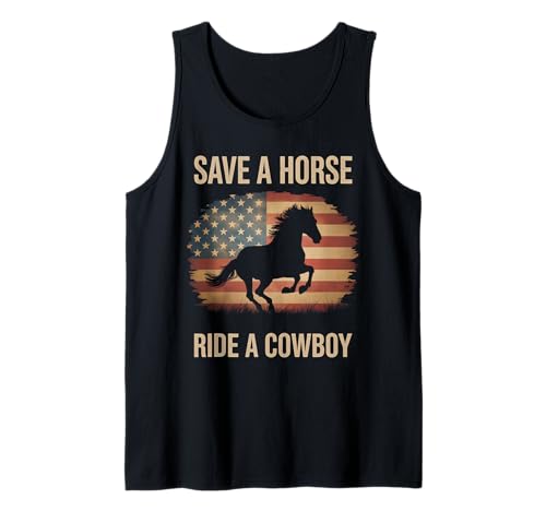 Lustiger Cowboy Spruch Save Horse Ride Humor Vater Männer Frauen Tank Top Lustiger Cowboy Spruch Save Horse Ride Humor Vater Männer Frauen Tank Top von Western Rodeo Joke Country Music America Pride