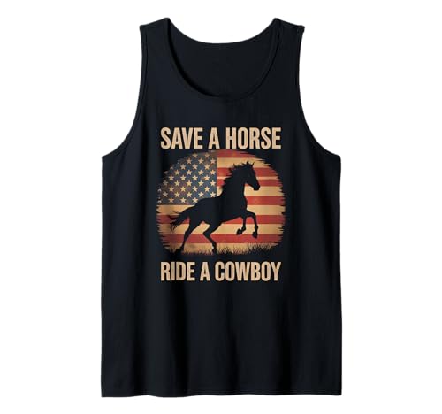 Lustiger Cowboy Spruch Save Horse Ride Humor Vater Männer Frauen Tank Top Lustiger Cowboy Spruch Save Horse Ride Humor Vater Männer Frauen Tank Top von Western Rodeo Joke Country Music America Pride