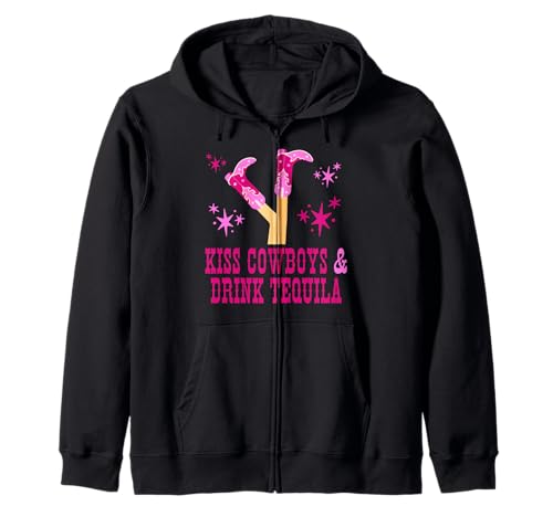 Kiss Cowboys & Drink Tequila Western Style Retro Damen Kapuzenjacke Kiss Cowboys & Drink Tequila Western Style Retro Damen Kapuzenjacke von Western Style Kiss Cowboys & Drink Tequila Apparel