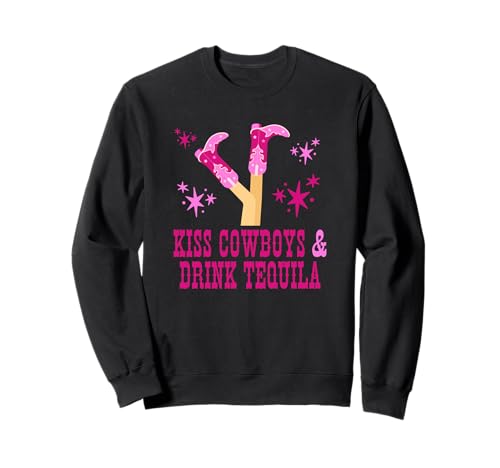 Kiss Cowboys & Drink Tequila Western Style Retro Damen Sweatshirt Kiss Cowboys & Drink Tequila Western Style Retro Damen Sweatshirt von Western Style Kiss Cowboys & Drink Tequila Apparel