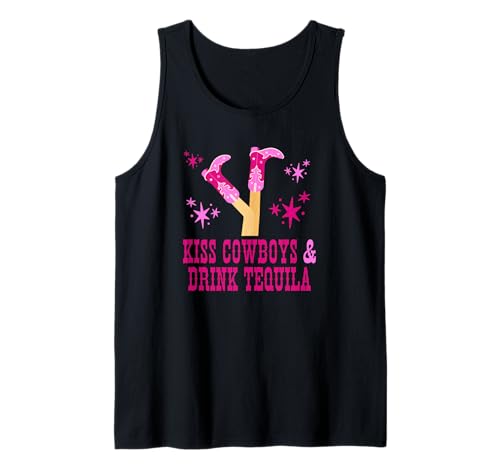 Kiss Cowboys & Drink Tequila Western Style Retro Damen Tank Top Kiss Cowboys & Drink Tequila Western Style Retro Damen Tank Top von Western Style Kiss Cowboys & Drink Tequila Apparel
