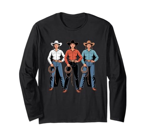 Lustig Latina Cowgirl Spruch Ranchera Rodeo Schwestern Frauen Männer Langarmshirt von Western Women Mexican Heritage Country Mother Mom