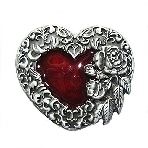 Gürtelschnalle Buckle Gürtelschliesse Western Rose Herz Country Line Dance von Westernlifestyle