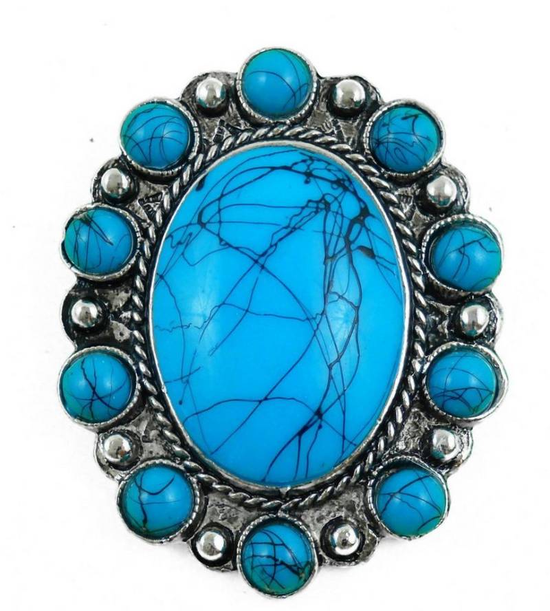 Westernlifestyle Anstecknadel Western-Blume Anstecker Pin Anstecknadel Country türkise Steine von Westernlifestyle