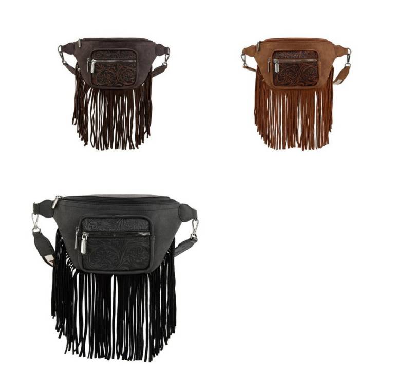 Westernlifestyle Bauchtasche Bianca Bauchtasche Gürteltasche Hüfttasche im Westernstyle mit Fransen von Westernlifestyle