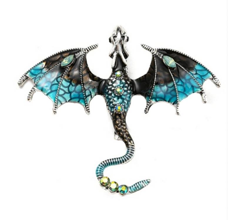 Westernlifestyle Brosche Mystische Anstecknadel Brosche Drachen Dragon von Westernlifestyle