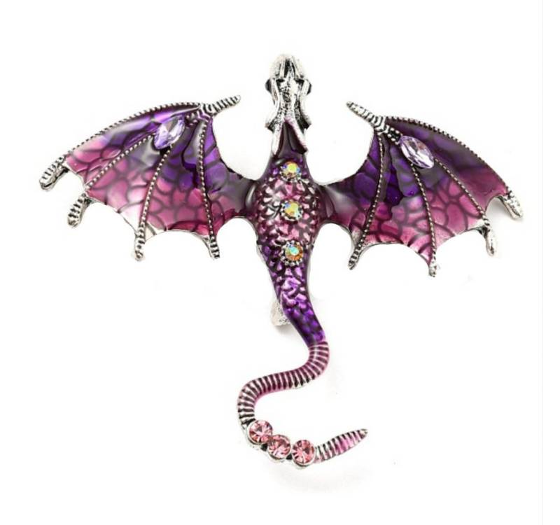 Westernlifestyle Brosche Mystische Anstecknadel Brosche Drachen Dragon von Westernlifestyle