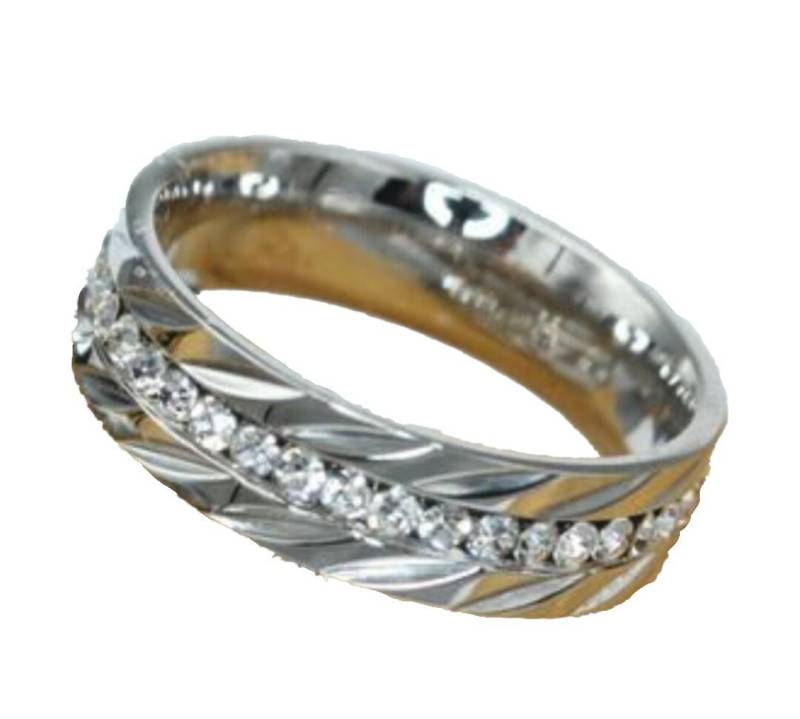 Westernlifestyle Fingerring GLORIA Ring Fingerring Bandring Edelstahl mit Zirkoniasteinen von Westernlifestyle