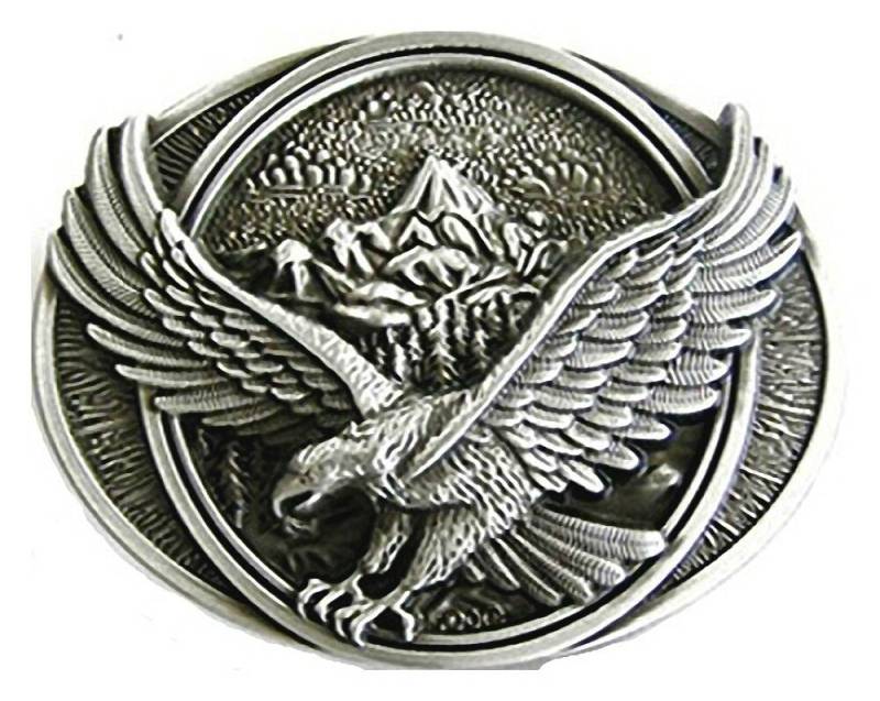 Westernlifestyle Gürtelschnalle Westernbuckle Adler und Gebirge von Westernlifestyle