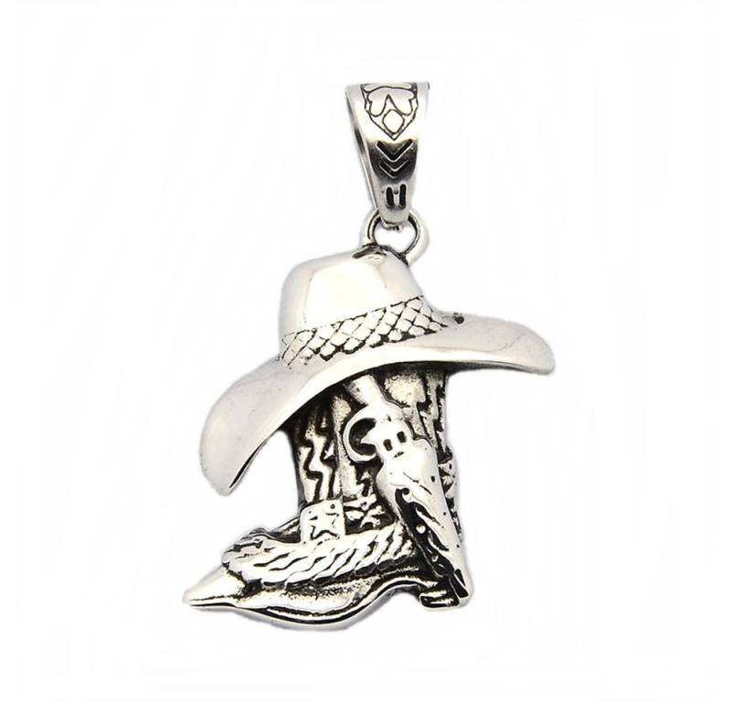 Westernlifestyle Kettenanhänger Anhänger aus Edelstahl Cowboystiefel und Cowboyhut von Westernlifestyle