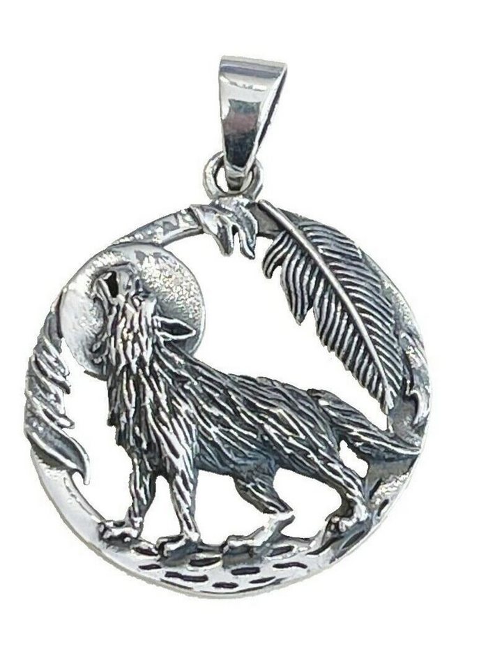 Westernlifestyle Kettenanhänger Heulender Wolf Vollmond von Westernlifestyle