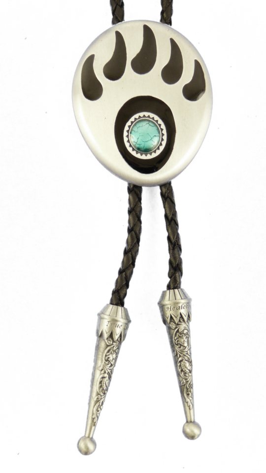 Westernlifestyle Krawatte Bärentatze Baer Pow Bolo Tie Westernkrawatte von Westernlifestyle
