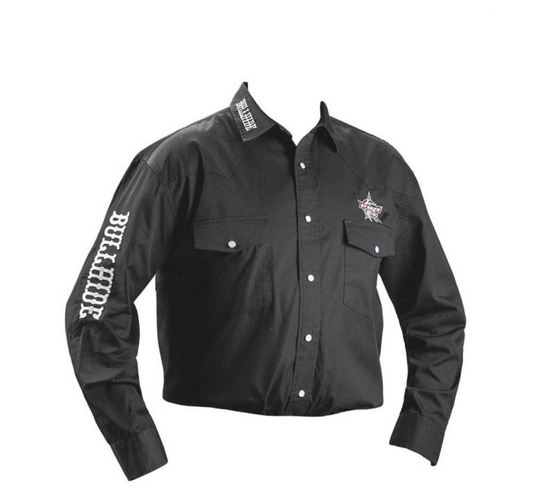 Westernlifestyle Langarmhemd Westernhemd Bullhide schwarz PBR von Westernlifestyle