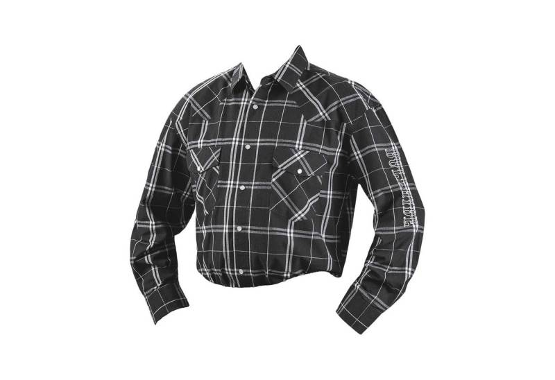 Westernlifestyle Langarmhemd Westernhemd Hemd Bullhide schwarz weiß kariert Bestickt von Westernlifestyle