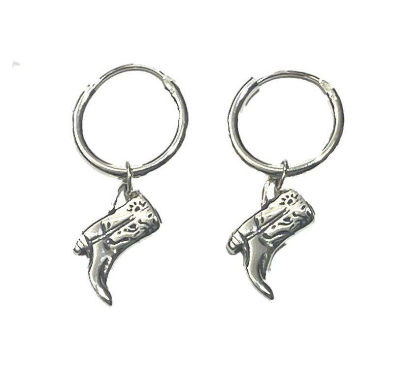 Westernlifestyle Paar Creolen mit Anhänger Cowboystiefel Echt Silber von Westernlifestyle