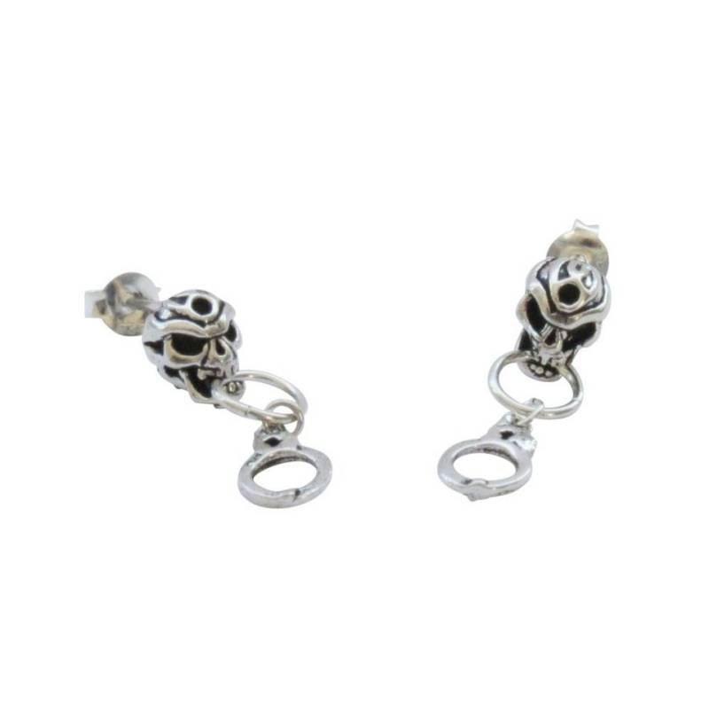Westernlifestyle Paar Ohrstecker Totenkopf mit Handschellen von Westernlifestyle