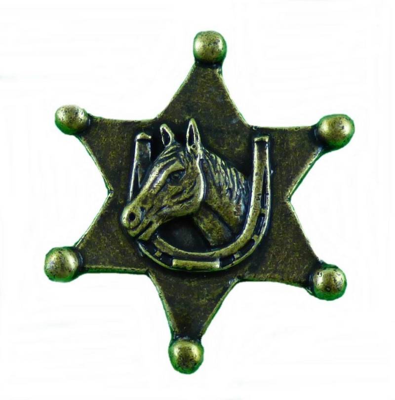 Westernlifestyle Pins Anstecker Pin Sheriffstern Sheriff Pferd Hufeisen Western Country von Westernlifestyle