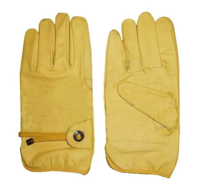 Westernlifestyle Reithandschuhe Gelbe Lederhandschuhe Fingerhandschuhe gefüttert von Westernlifestyle