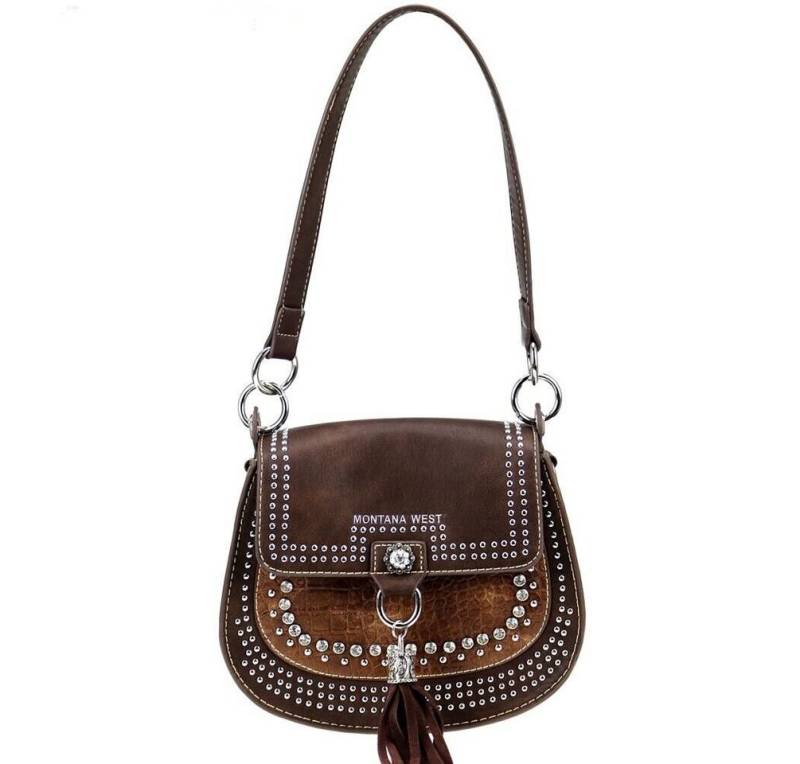 Westernlifestyle Schultertasche Westerntasche mit Quaste, Strass und Nieten von Westernlifestyle