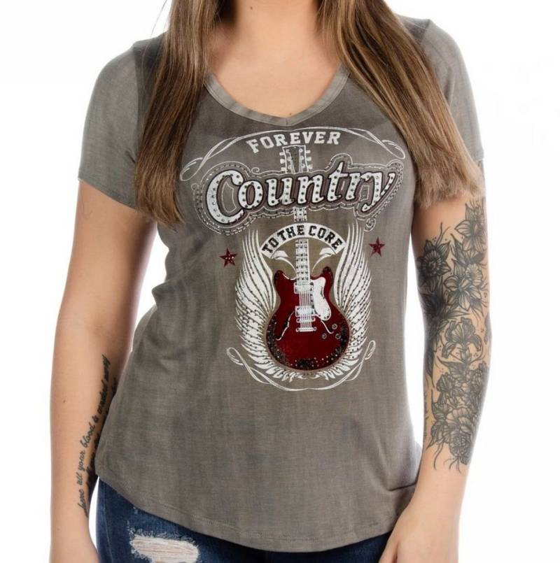 Westernlifestyle T-Shirt Forever Country T-Shirt Westernshirt Westernwear Gitarre von Westernlifestyle