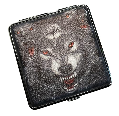 Zigarettenetui Etui für Zigaretten aus Metall Wolf Wölfe Verschiedene Motive (Motiv15) von Westernranch