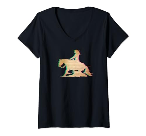 Damen Westernreiter Reining Quarter Horse Sliding Stop T-Shirt mit V-Ausschnitt Damen Westernreiter Reining Quarter Horse Sliding Stop T-Shirt mit V-Ausschnitt von Westernreiten Pferdesport Shirts & Geschenke