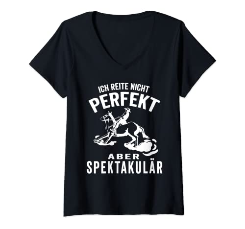 Damen Westernreiten Pferd Western reiten T-Shirt mit V-Ausschnitt Damen Westernreiten Pferd Western reiten T-Shirt mit V-Ausschnitt von Westernreiter Kleidung für Cowboys & Cowgirls