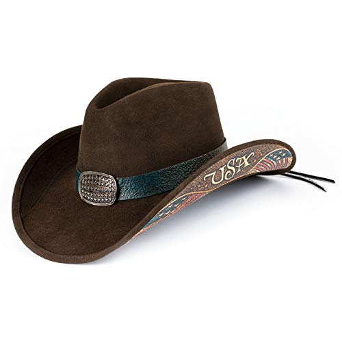 Westernwear-Shop Westernhut Filzhut Liberty braun - Cowboyhut aus Filz in Westernstil für Damen und Herren braun (M) von Westernwear-Shop.com