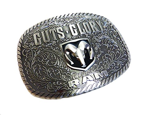 Dodge Ram G?rtelschnalle Guts & Glory - G?rtelschlie?e Western Belt Buckle Westerng?rtelschnalle Rodeo Vintage Silber - US Auto Fanartikel Zubeh?r die perfekte Geschenkidee von Westernwear-Shop