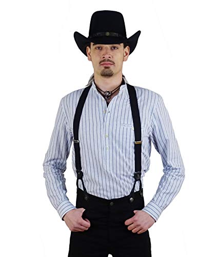 Herren Old Style Western Stehkragenhemd Little Joe - Vintage Oldstyle Westernkleidung Westernbekleidung Grandfatherhemd Weiß (XL) von Westernwear-Shop