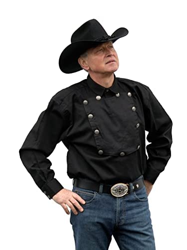 John Wayne Westernhemd schwarz - Westernmode Western Style Old Style Westernbekleidung (Schwarz, 2XL) von Westernwear-Shop