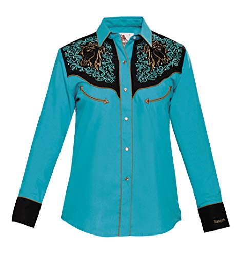 Rangers Damen Westernbluse Sophia - Damen Westernhemd Westernkleidung Westernshirt Westernoberteil Westernoutfit für Frauen (L) von Westernwear-Shop