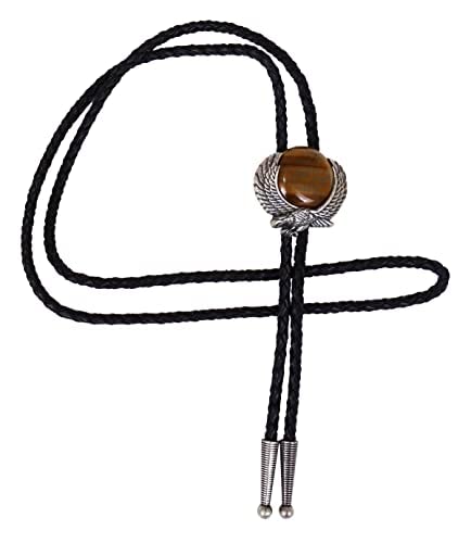 Western Style Bolotie Topaz Stein mit Adler - Westernschmuck Bolotie für Damen & Herren Bolo Tie Bolokrawatten Cowboy Krawatte Silber von Westernwear-Shop