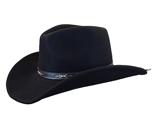 Western Wollfilzhut Great Plains für Damen und Herren - Cowboyhut Westernhut (57 cm, schwarz) von Westernwear-Shop