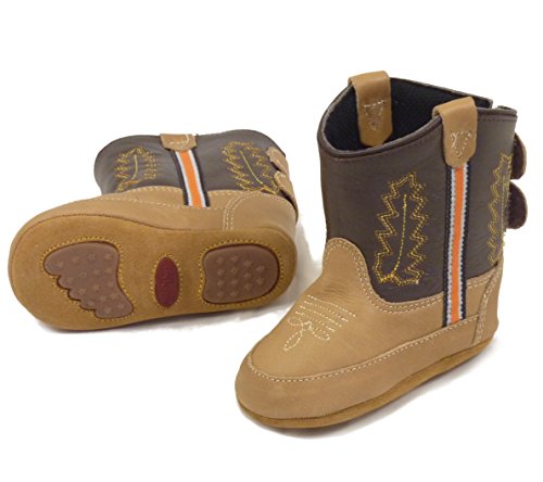 Westernwear-Shop Baby Leder-Cowboystiefel Westernstiefel Boy Baby-Westernstiefel Kinder-Westernstiefel Cowboy Boots für Jungen (3) Braun von Westernwear-Shop