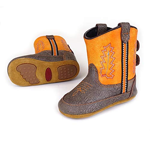 Westernwear-Shop Baby Leder-Cowboystiefel Wipe Out Westernstiefel Boy Baby-Westernstiefel Kinder-Westernstiefel Cowboy Boots für Jungen Braun (12_Months) von Westernwear-Shop