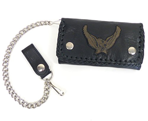 Westernwear-Shop - & Trucker-Geldbörse Eagle - Trucker Bikerbörse Ledergeldbörse mit Kette Wallet Geldbeutel Portemonnaie Brieftasche Schwarz von Westernwear-Shop