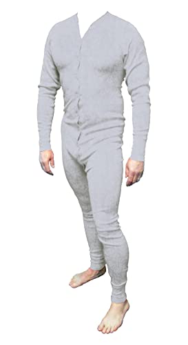 Westernwear Western Long John Cowboy Baumwoll-Unterw??sche versch. Farben - einteilig mit Ges??? Schlitz (Grau, XL) von Westernwear-Shop