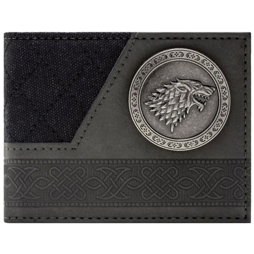 Game of Stark Thrones Winter is Coming Direwolf Wappen Geldbörse/Geldbeutel Bi-Fold ID & Karten, Grau von Game of Thrones