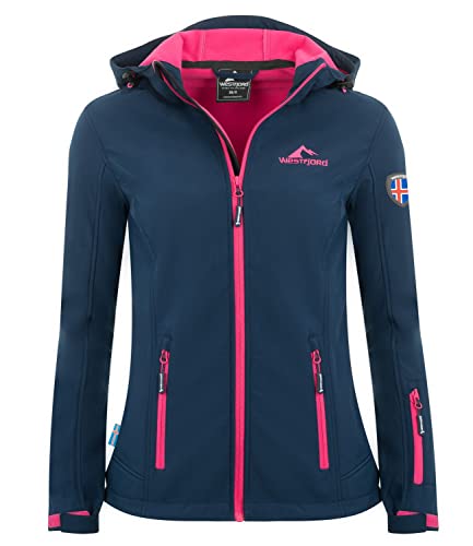 Westfjord Damen Softshell Jacke Eldfjall, Marineblau/Magenta, Größe Medium von Westfjord