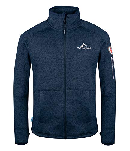 Westfjord Herren Fleecejacke Katla, Marineblau/Weiß, Größe 3XL von Westfjord