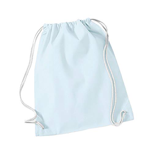 Westford Mill Gymsac 37x46cm Turnbeutel Baumwoll-Rucksack Pastel Blue von Westford Mill