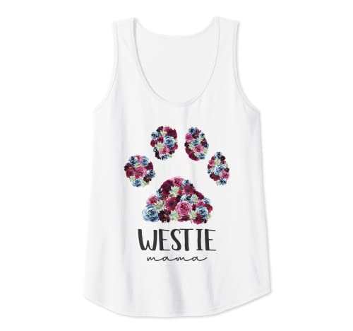 Damen Westie Mama Hundepfote West Highland Terrier Tank Top von Westie Dog Accessories