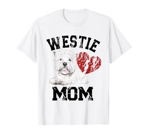 Damen Westie Mom West Highland White Terrier Westie T-Shirt Damen Westie Mom West Highland White Terrier Westie T-Shirt von Westie Mom Terrier Liebe Herz Geschenk Vintage Mut