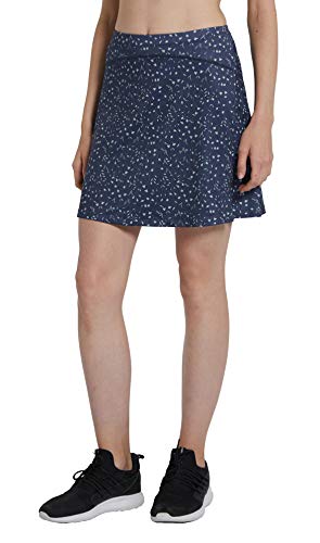 Westkun Damen Activewear Hosenrock Knielang Skort Tennisrock Sommer Sport Active Golfrock mit Tasche & Innenhose 2-in-1 Leaf XL von Westkun