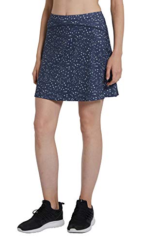 Westkun Damen Activewear Hosenrock Knielang Skort Tennisrock Sommer Sport Active Golfrock mit Tasche & Innenhose 2-in-1 Leaf XXL von Westkun