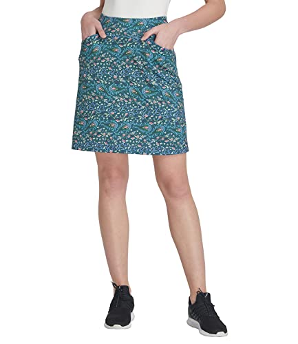 Westkun Damen Golfrock Knielang Wanderröcke mit Innenhose Hoher Taille Hosenrock Sommer Röcke Wandern Skort Outdoor Sportrock mit Taschen Canna M von Westkun