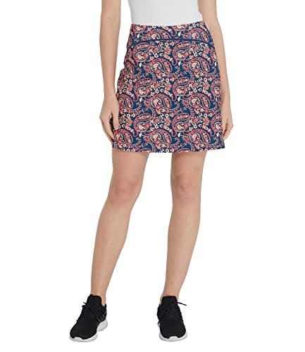 Westkun Damen Tennisrock Knielang Wanderröcke Golfrock Fahrradrock mit Innenhose Hosen Hoher Taille Skort Sportrock mit Tasche Color 59 S von Westkun