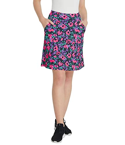 Westkun Damen Tennisrock mit Hose Sportrock Knielang Hosenrock Sommer Wandern Workout Skort Golfrock Sport Skorts Röcke Frauen Color 62 L von Westkun