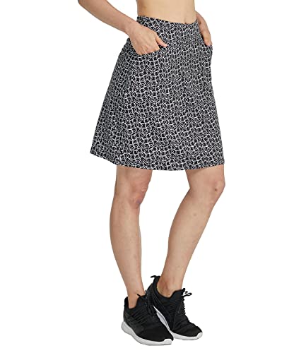 Westkun Skort Damen Knielang Hosenrock Sport Rock mit Innenhose und Taschen Athletic Skorts Active Bescheiden Laufenrock Beiläufig Reise Arbeit Röcke Square S von Westkun